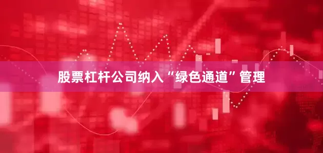 股票杠杆公司纳入“绿色通道”管理